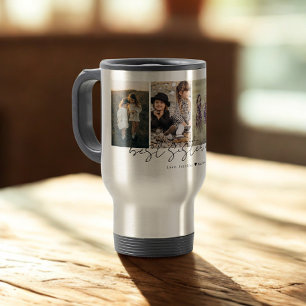 Taza De Viaje Mejor Hermana del Mundo Collage Moderno de 4 Fotos