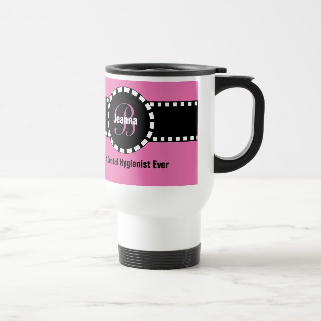 Taza De Viaje Mejor HIGIENISTA DENTAL Nombre Personalizado Monog (Derecha)
