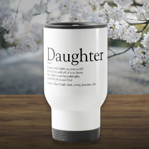 Taza De Viaje Mejor hija de todos los tiempos Definición Blanco 