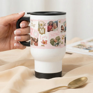 Taza De Viaje Mejor Mamá del Mundo Álbum de Recortes Colage de F