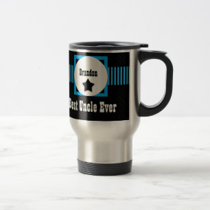 Taza De Viaje Mejor monograma azul y negro de clase V02