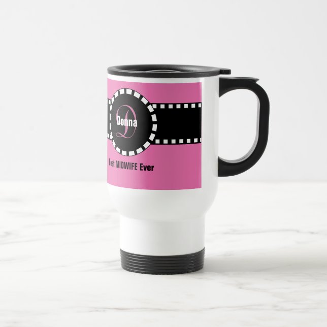 Taza De Viaje Mejor Nombre Personalizado Monograma V10 (Derecha)
