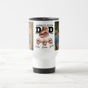 Taza De Viaje Mejor Padre del Mundo Collage de Fotos Personaliza