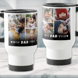 Taza De Viaje Mejor Padre Personalizado De 8 Collages de fotos