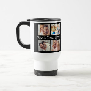 Taza De Viaje Mejor Papá Cada Vez 4 Collage de fotos Divertido 
