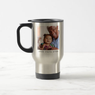 Taza De Viaje Mejor Papá del Mundo Personalizado Foto Navidad Si