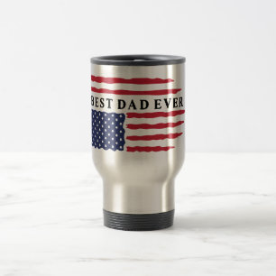 Taza De Viaje Mejor Papá Nunca Bandera Estadounidense