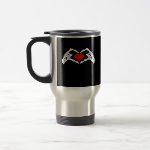 Taza De Viaje Meme Skeleton Heart And Hands