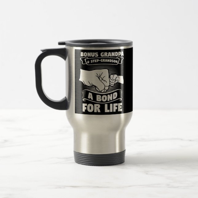 Taza De Viaje Mens bonus grandpa step grandson bonus grandad  (Izquierda)