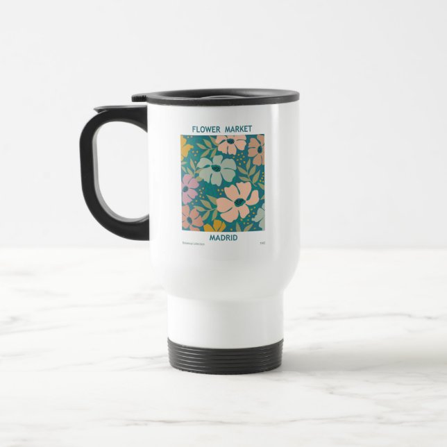 Taza De Viaje Mercado de flores Madrid Imprimir (Izquierda)
