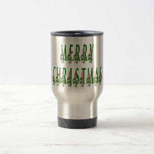 Taza De Viaje Merry Christmas Candle Font