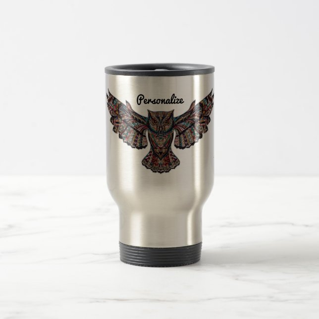 Taza De Viaje Metalized Owl Art Personalised (Centro)