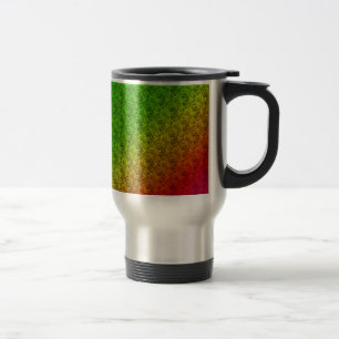 Taza De Viaje Mezcla diagonal del gradiente de arcoiris verde fl