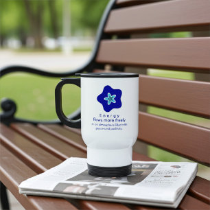 Taza De Viaje Mezcla perfecta de estilo y positividad, flor azul