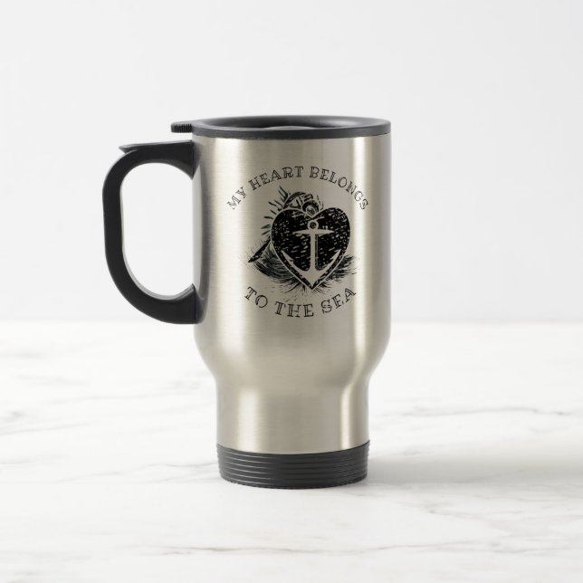 Taza De Viaje Mi corazón pertenece al ancla de mar (Izquierda)