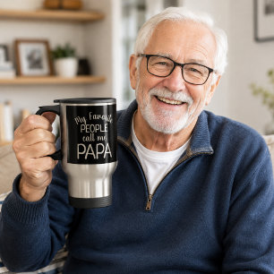 Taza De Viaje Mi gente favorita me llama Papa Foto del nieto