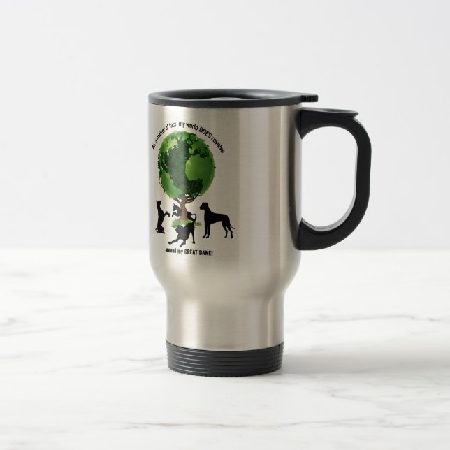 Taza De Viaje Mi mundo gira alrededor de mi great dane (Derecha)