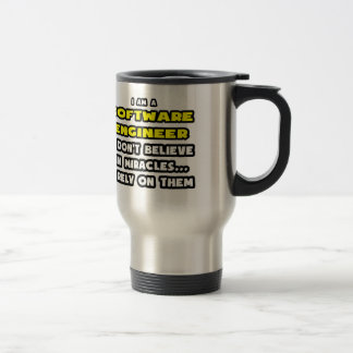 Taza De Viaje Milagros e Ingenieros de Software... Divertido