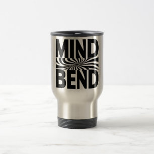 Taza De Viaje Mind Bend Optical Illusion Bold Black and White