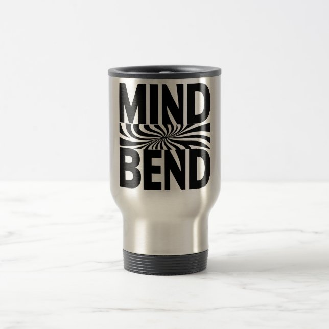 Taza De Viaje Mind Bend Optical Illusion Bold Black and White (Centro)
