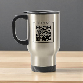 Taza De Viaje Minimalist QR Code Scan Me Business