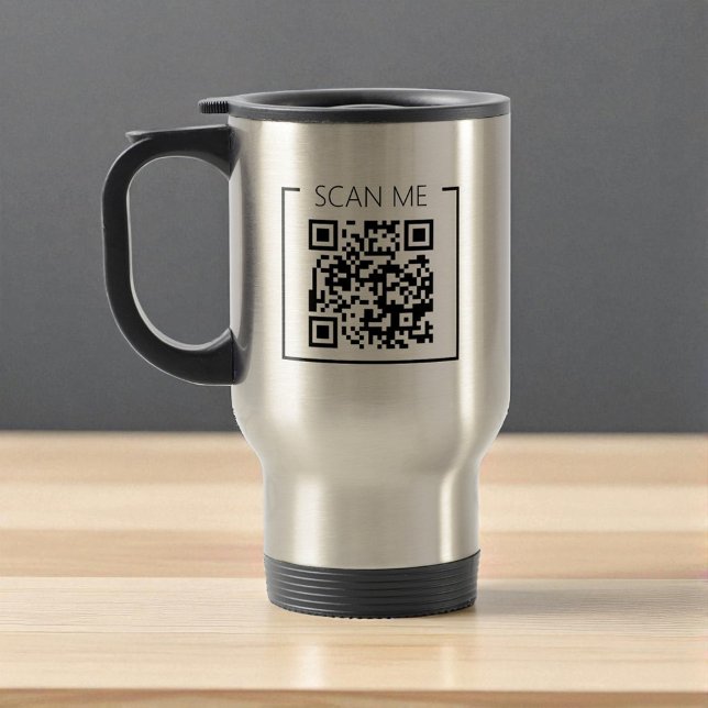 Taza De Viaje Minimalist QR Code Scan Me Business (Subido por el creador)