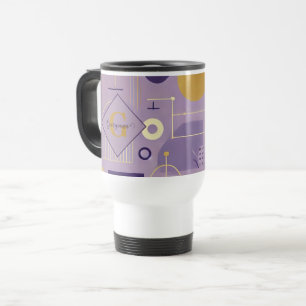 Taza De Viaje Minimalista escandinavo morado y oro personalizado