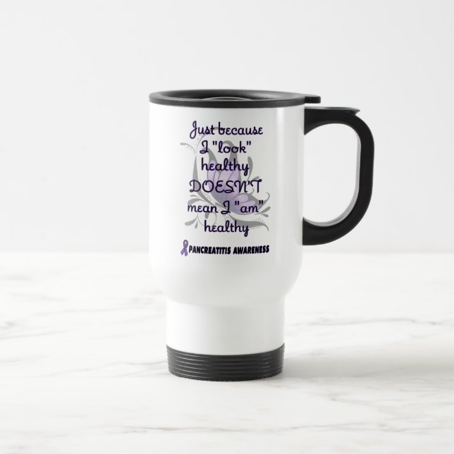 Taza De Viaje "Mira" sana/mariposa...Pancreatitis Travel Mug (Derecha)