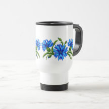 Mirasol Azul con Estilo Bordado