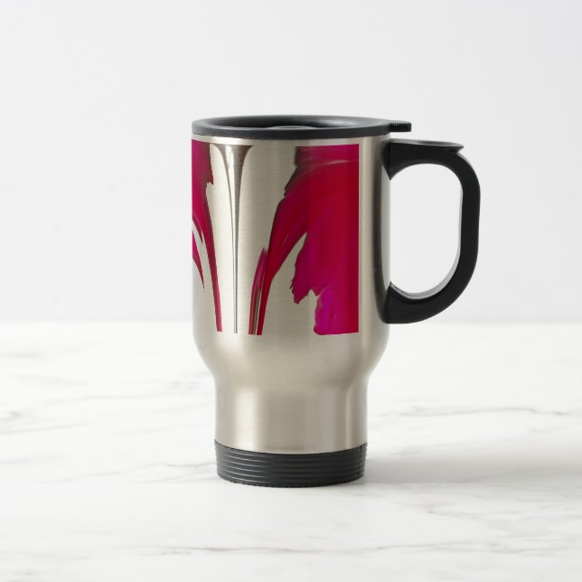 Taza De Viaje Moda asombrosa rosa rosa roja bajo el cielo blanco (Derecha)