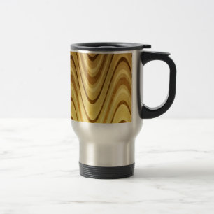 Taza De Viaje Moda de ola retro de oro