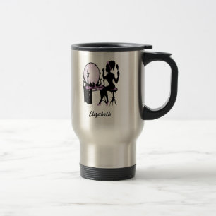 Taza De Viaje Moda Morado y Mujer Negra Moda Silhouette
