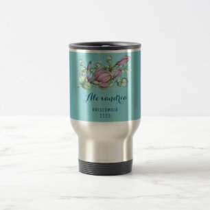 Taza De Viaje Moda Pintada Floral Monogramada