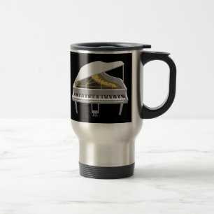 Taza De Viaje Modelo 3D: Gran Piano Blanco: Mug de viaje