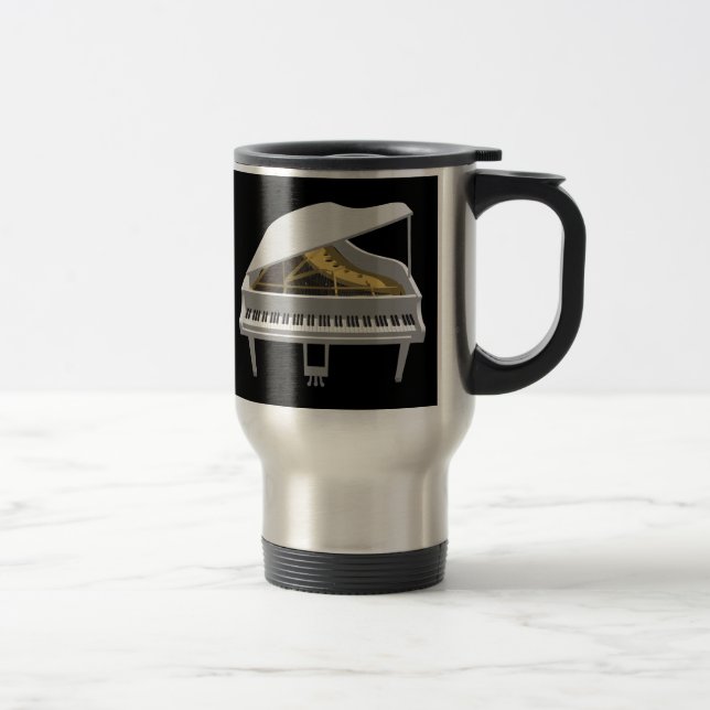 Taza De Viaje Modelo 3D: Gran Piano Blanco: Mug de viaje (Derecha)