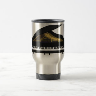 Taza De Viaje Modelo 3D: Gran piano negro: Mugre de viaje