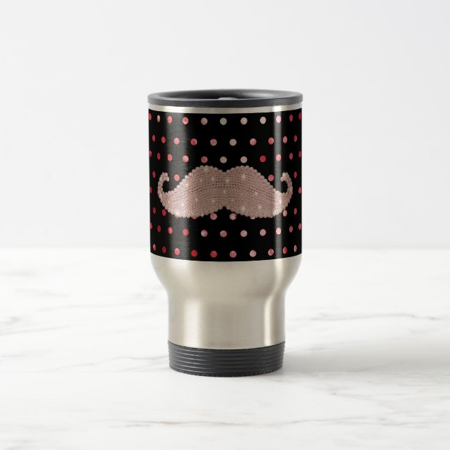 Taza De Viaje Modelo de lunares rosado femenino divertido del (Centro)