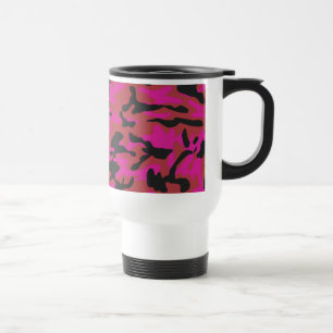 Taza De Viaje Modelo del camo de las rosas fuertes