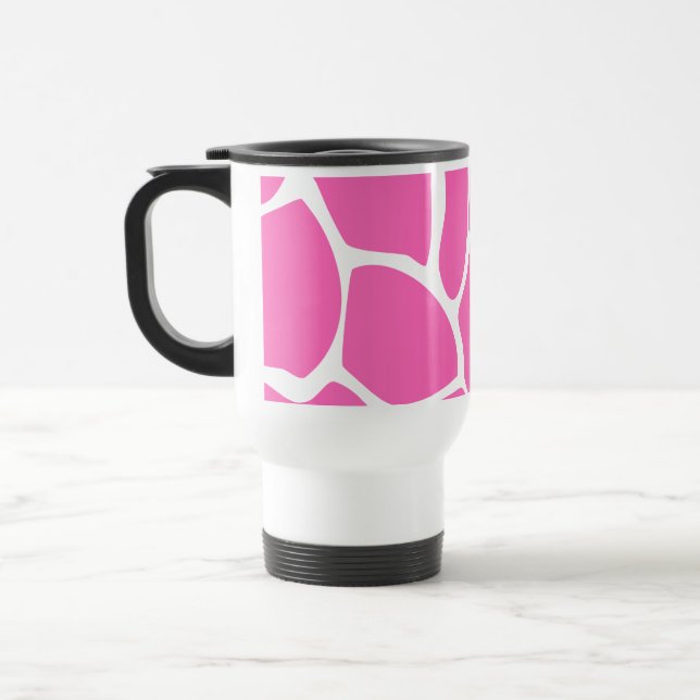 Taza De Viaje Modelo del estampado de girafa en rosa brillante (Izquierda)