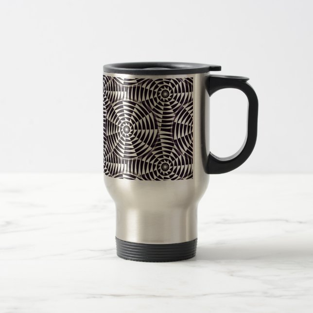 Taza De Viaje Modelo inconsútil geométrico monocromático (Derecha)