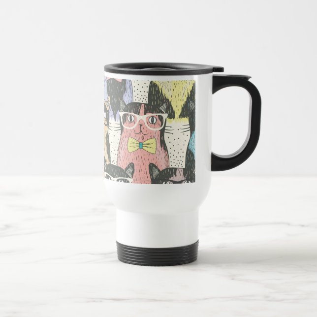 Taza De Viaje Modelo lindo de los gatos del inconformista (Derecha)