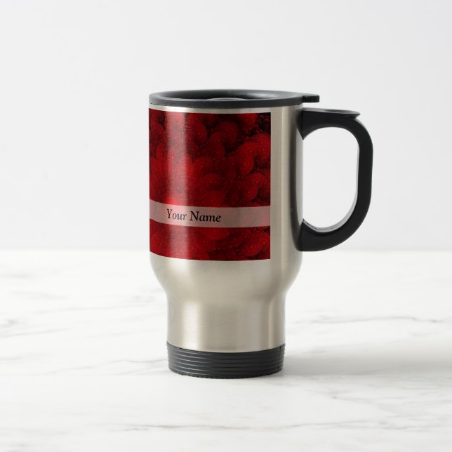 Taza De Viaje Modelo rojo bonito moderno del fractal (Derecha)