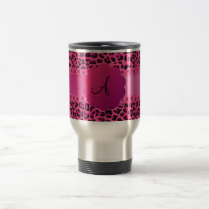 Taza De Viaje Modelo rosado del leopardo del monograma