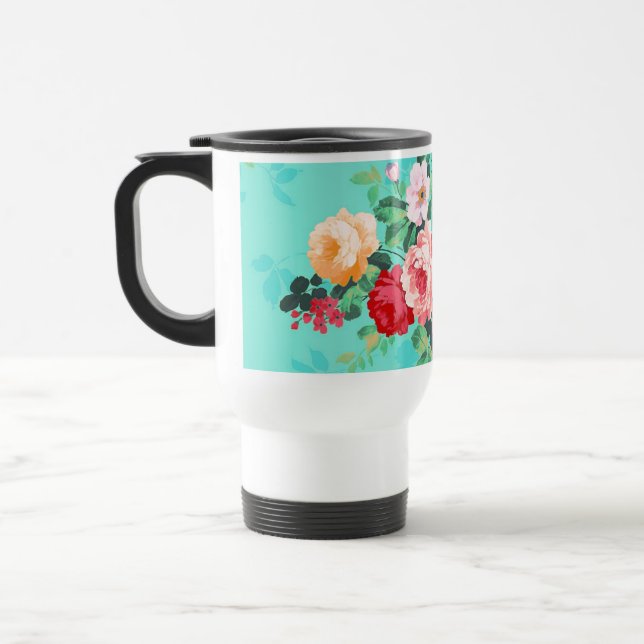 Taza De Viaje Modelo rosado elegante de los rosas amarillos del (Izquierda)