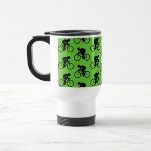 Taza De Viaje Modelo verde y negro de la bicicleta
