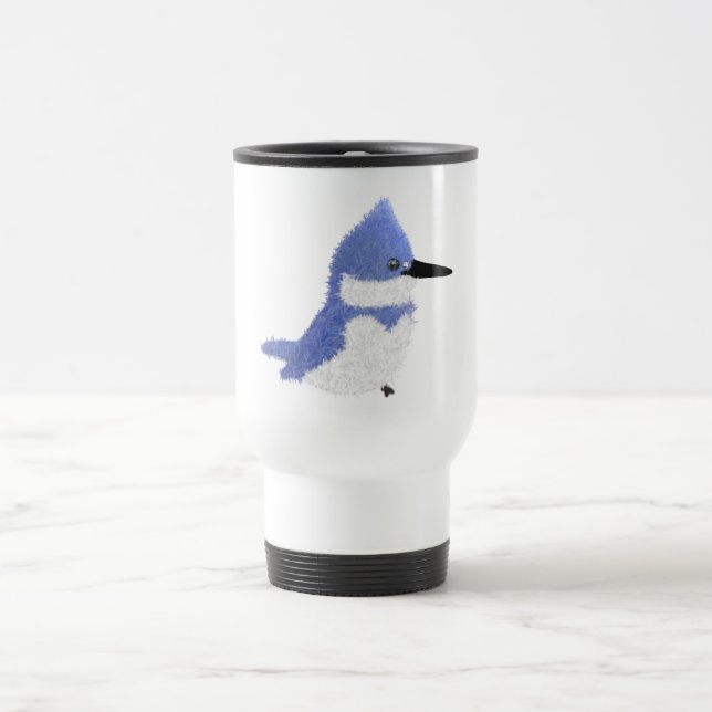 Taza De Viaje Modern charming belted kingfisher (Centro)
