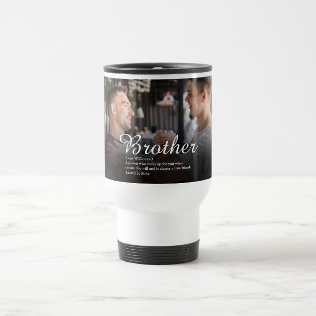 Taza De Viaje Modern Cool Photo Best Ever Brother Definition (Centro)