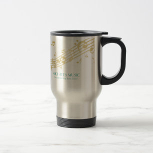 Taza De Viaje Modern Musical Business Branding Gold Music Notes
