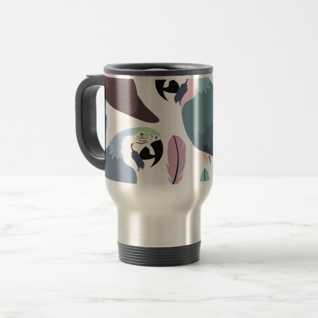 Taza De Viaje Modern Parrots Tropical Pattern  (Anverso izquierdo)