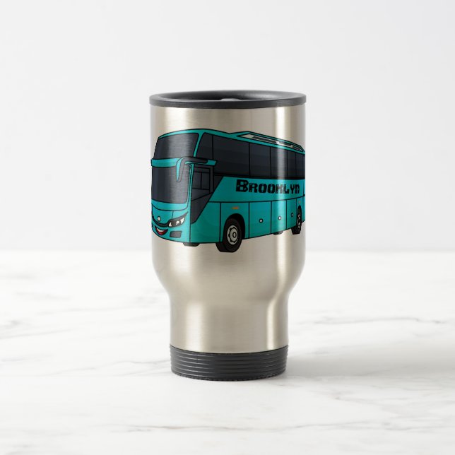 Taza De Viaje Modern passenger bus cartoon illustration  (Centro)